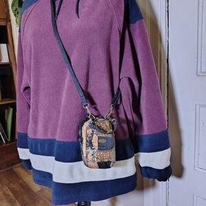 Vtg Patchwork Boho Hippie Crossbody Wallet, Cardholder And Celphone Holder